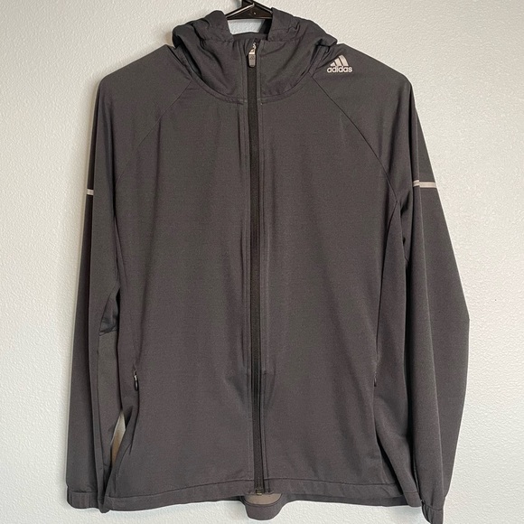 adidas Jackets & Blazers - Women’s Adidas Gray lightweight full zip running jacket with pockets size Medium